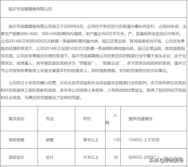 罗庄镇最新招聘信息全面解析